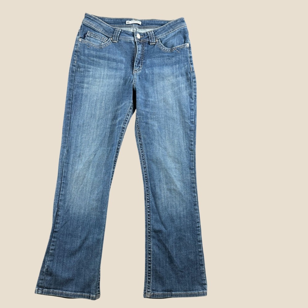 Lee Slender Secret Jeans Women 8M Blue Bootcut Low Rise Flap Pocket Denim Pants
